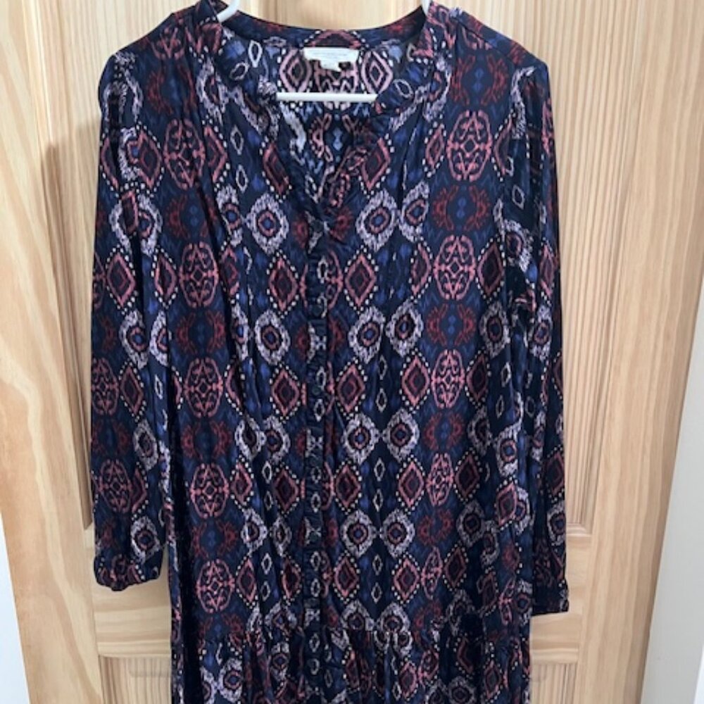 Beach‎ Lunch Lounge boho print long sleeve mini dress